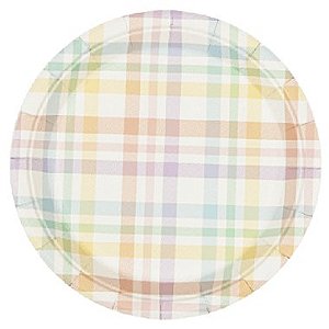Prato de Papel 18cm Xadrez Candy Color Junino - 10 Un