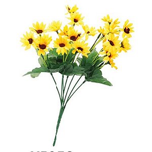 Enfeite Girassol Artificial 34cm - 1 Buquê com 22 Un