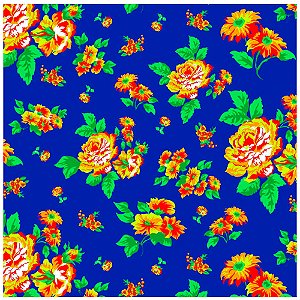 Tecido para Decoração de Festa Junina - Chita Azul - 1,50x1,00 Metro
