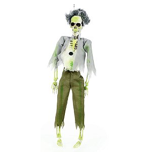Esqueleto Zumbi Apolônio Para Pendurar 40cm - 1 Un