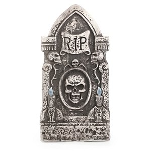 Lápide Crânio Assustadora Com Luz 65cm - 1 Un