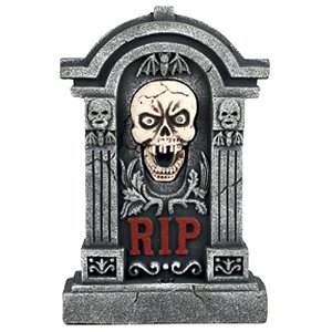 Lápide Rip Iluminado Com Som, Luz e Movimento 45cm - 1 Un