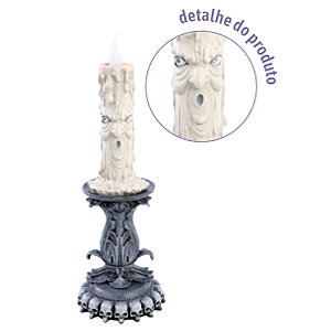 Vela de Resina Reinado Zeus Clássico P 28x11cm - 2 Peças