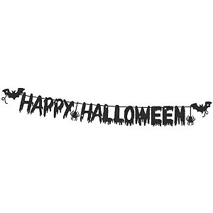 Faixa Halloween Happy Halloween Glitter 1,50 Metros - 1 Un
