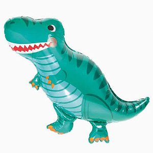 Balão Metalizado com Canudo Dinossauro - 1 Un