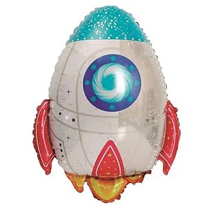 Balão Metalizado com Canudo Foguete - 1 Un
