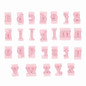Carimbo para Modelar Bolos e Doces Letras Pontilhadas Inferior - 26 Un - Cromus Allonsy