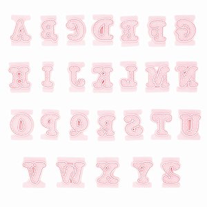 Carimbo para Modelar Bolos e Doces Letras Pontilhadas Superior - 26 Un - Cromus Allonsy