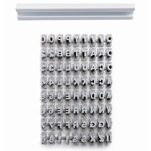 Carimbo para Modelar Doces Letras 20x14x2cm - Kit com 92 Un - Cromus Allonsy