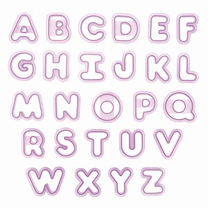 Cortador Alfabeto Superior Plástico - Jogo com 26 Un - Cromus Allonsy