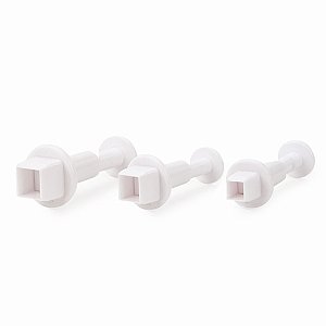 Cortador e Marcador Ejetor Plástico Quadrado - Jogo com 3 Un - Cromus Allonsy