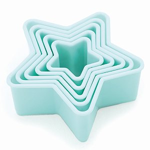 Cortador Modelador Plástico Biscoito Estrela - Jogo com 5 Un - Cromus Allonsy