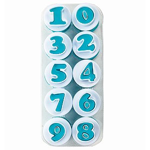 Cortador Numerais Plástico - Jogo com 10 Un - Cromus Allonsy