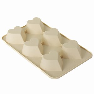 Forma de Silicone Monoporção Coracão Precioso Bege 25,7x5,7x3cm - 1 Un - Cromus Allonsy