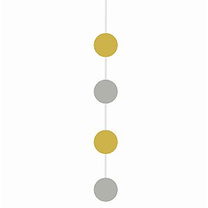 Móbile Decorativo Bolinhas Prata e Dourado 80cm - 1 Un