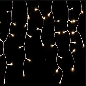 Cascata de Led com 400 Lâmpadas 10 Metros Tomada M/F Branco Frio - 110 Volts