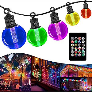 Cordão de Lâmpadas de Leds Colorida 10 Metros com Controle Remoto - Bivolt