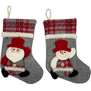 Enfeite Meia Para Decoração Natalina 25x16cm Sortido - 1 Un