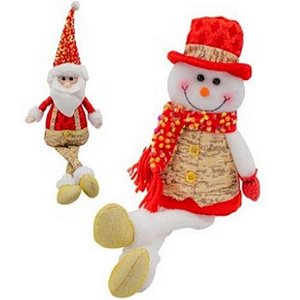 Enfeite Papai Noel em Tecido Luxo 50cm Modelos Sortidos - 1 Un