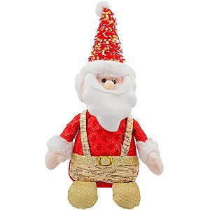Enfeite Papai Noel em Tecido Luxo 33x10cm - 1 Un