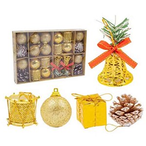 Enfeites Para Decoração Natalina 24x16cm - Kit com 24 Peças