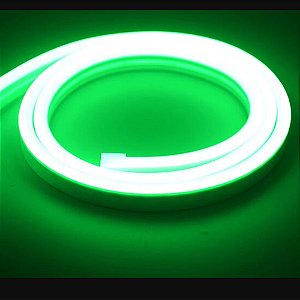 Fita com 108 Leds Neon Fixa 12 Volts 5,00 Metros Verde - Bivolt