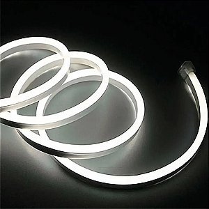 Fita com 120 Leds Neon Fixa 12 Volts 5,00 Metros Branco Frio - Bivolt