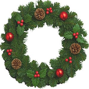 Guirlanda Natalina Enfeitada Luxo 30cm - 1 Un