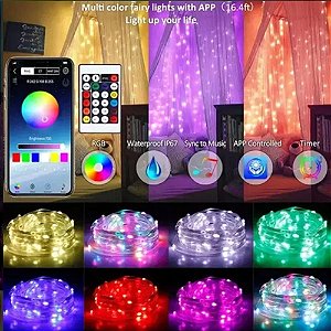 Rolo de Fita de Led Multicores com 10 Metros com Controle Remoto - Bivolt