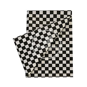 Toalha Plástica Perolada 78x78cm Xadrez Preto - 10 Un