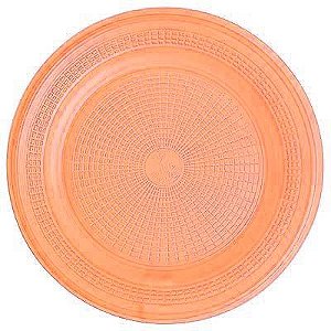 Prato Descartável Sobremesa Color Plástico Laranja - 10 Un