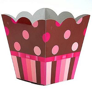 Cachepô Pequeno Rosa e Marrom 3C - 08 Un