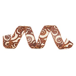 Fita Voal Arabesco Marfim 3,8 cm x 9,14 mts (Fitas Natalinas) - 3 Un