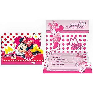 Convite Minnie Vermelha PEQUENO - 08 Un
