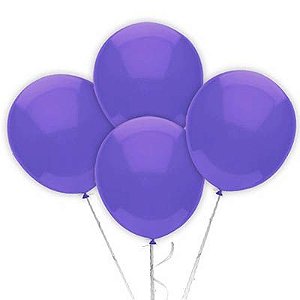 Balão Látex Tradicional Redondo 8" Liso Lilás - 50 Un