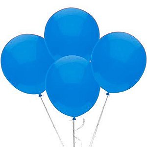 Balão Látex Tradicional Redondo 8" Liso Azul Claro - 50 Un