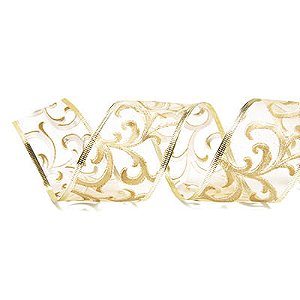 Fitas de Natal - Ouro - 3 un - 3,8 cm x 9,14 mts