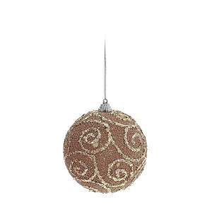 Bola com Arabesco e Glitter Nude 8 cm (Bolas) - 6 Peças