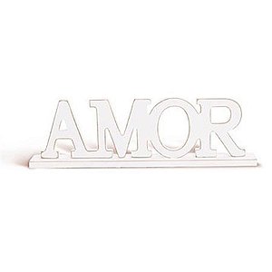 Letras Decorativas de Madeira Amor - Branco