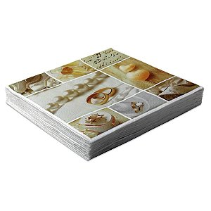 Guardanapo Estampado 32cm Colar e Aliança - 20 Un