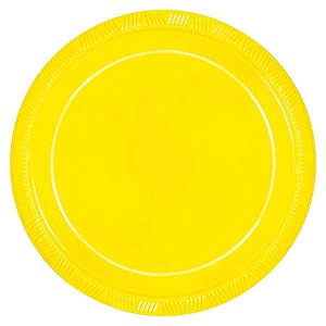 Prato Color 23cm Amarelo Neon - 10 Un