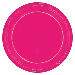 Prato Color 23cm Rosa Neon - 10 Un