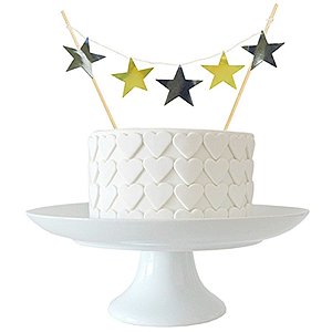 Enfeite Varalzinho no Palito - Estrelas Prata e Dourado