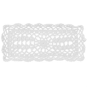 Bandeja Retangular em Crochê para Decoração - Branca (16 cm)