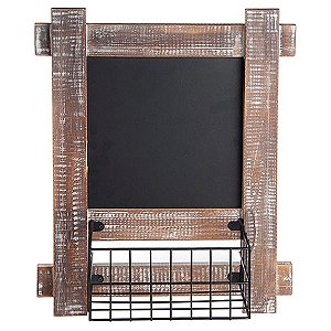Lousa Quadrada com Cestinha para Decoração (30,5x38cm)