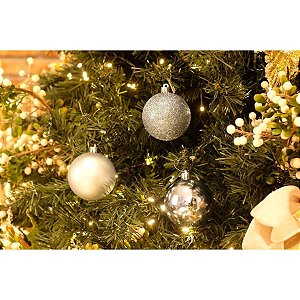 Bola de Natal Lisa Azul Claro 7cm - 8 Un