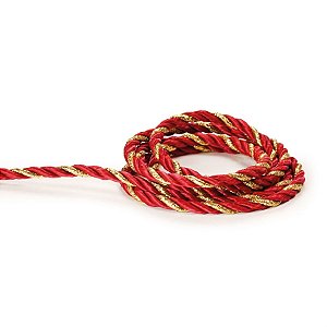 Cordão Ouro e Vermelho 0,4cmx9,14m (Fitas Natalinas)