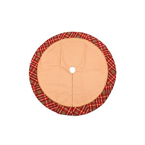 Saia Xadrez Veludo Marfim e Vermelho 75 cm (Saias e Acessórios)