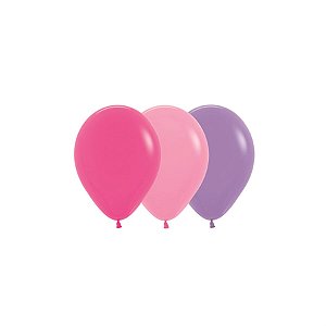 Balão Látex Fashion Menina Sortido 10" / 25cm - 50 Un