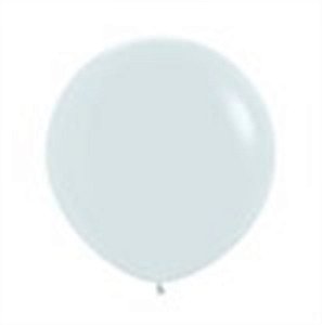 Balão Gigante Látex Fashion Branco 24" / 60cm - 3 Un